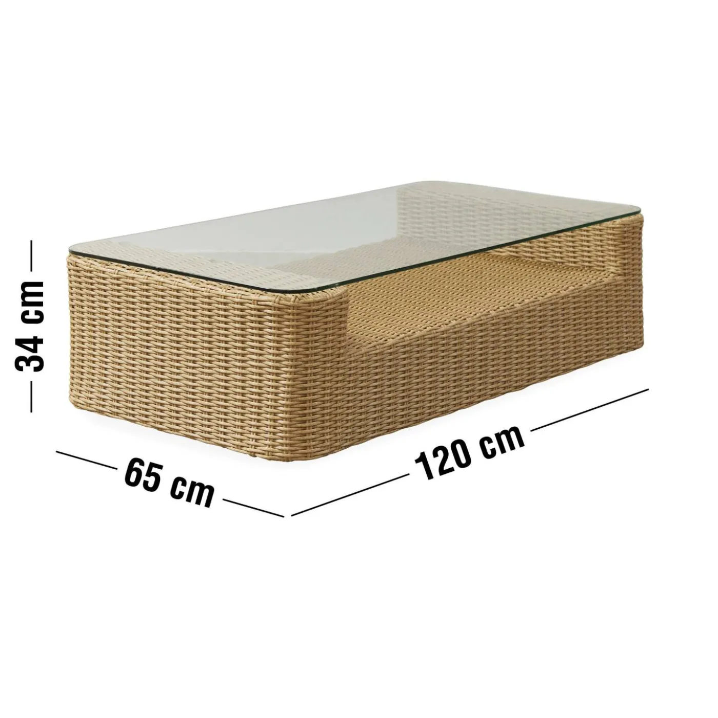 Luan Loungebord 120 x 65 x 34 cm