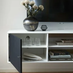 Mistral AV TV-skåp med 2 dörrar vit/svart