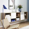 Mistral Classic Bokhylla med 3 luckor + 1 set brickor ek/vit